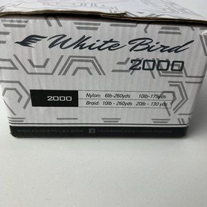 Favorite Fishing White Bird Spinning Reel, White, 5.2:1 WBR2000